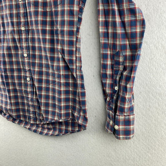 Uniqlo Button-Up Shirt Mens XS X-Small Multicolor Plaid Long Sleeve Pocket - Picture 5 of 15
